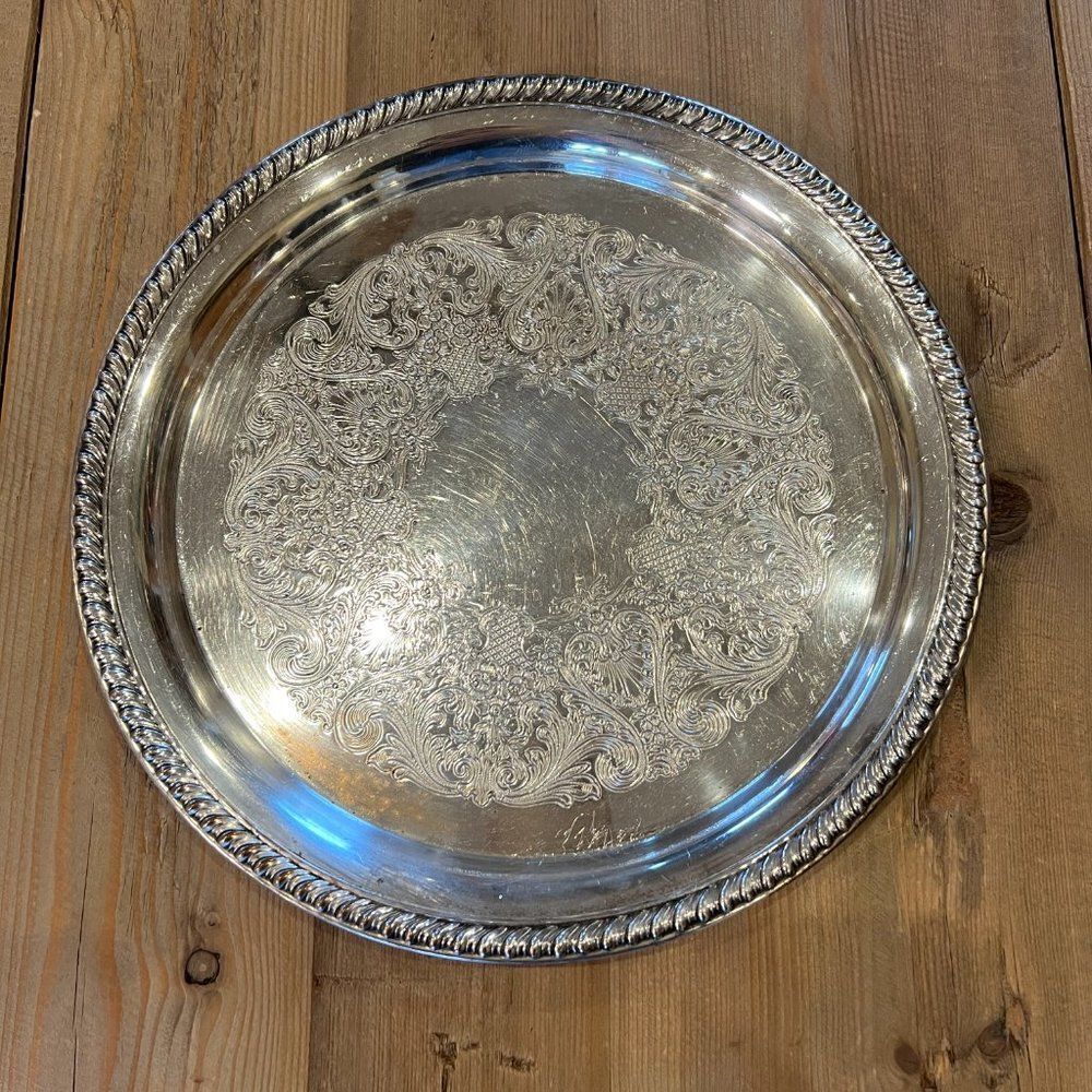 Vintage William Rogers #171 Silver Plate Tray Platter